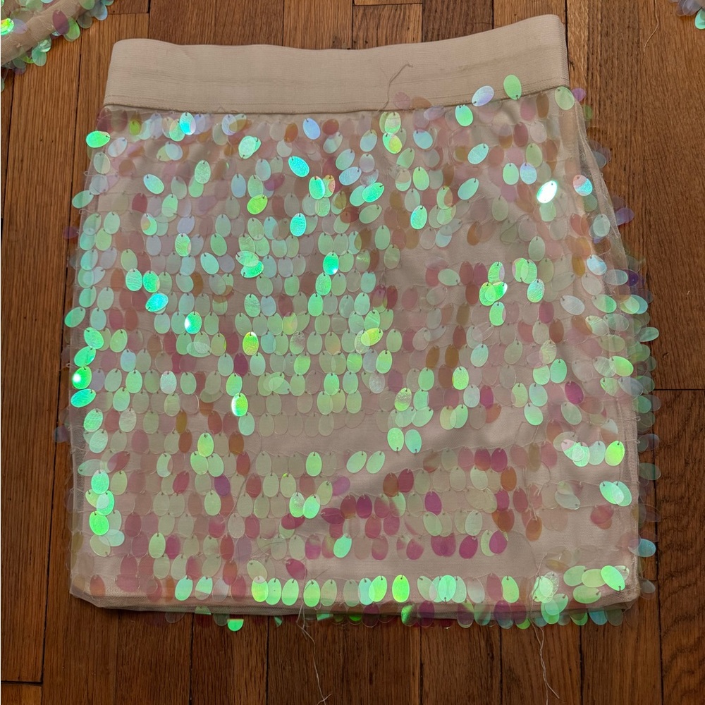 Iridescent sequin mini skirt size large